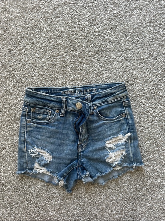American Eagle Outfitters Pants - American Eagle Outfitters Ripped Frayed Hem Denim Shorts - Blue